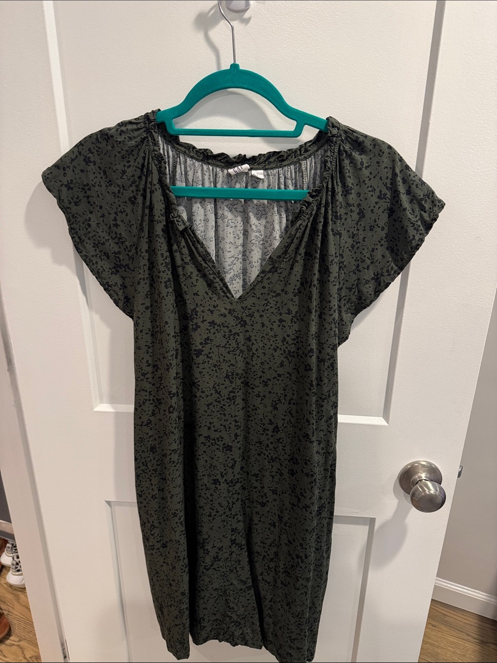 GAP Olive Green Floral Midi Dress